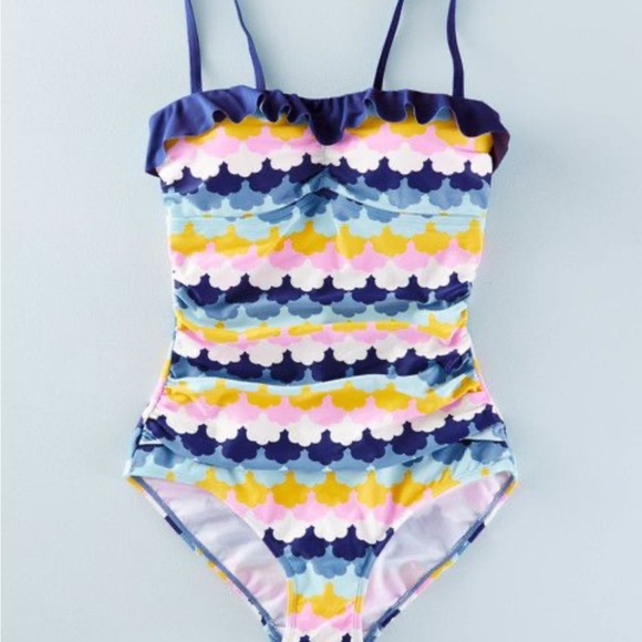 Boden Multicolor Ruffle One Piece Swimsuit - Picture 1 of 6